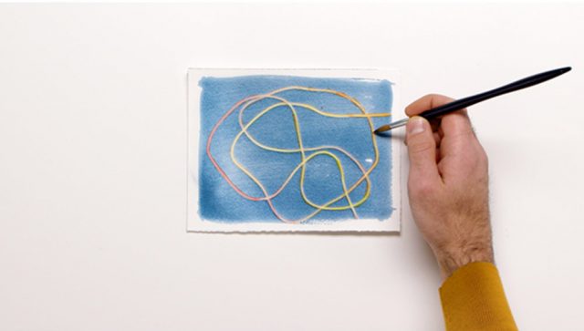 Cyanotypes with watercolour