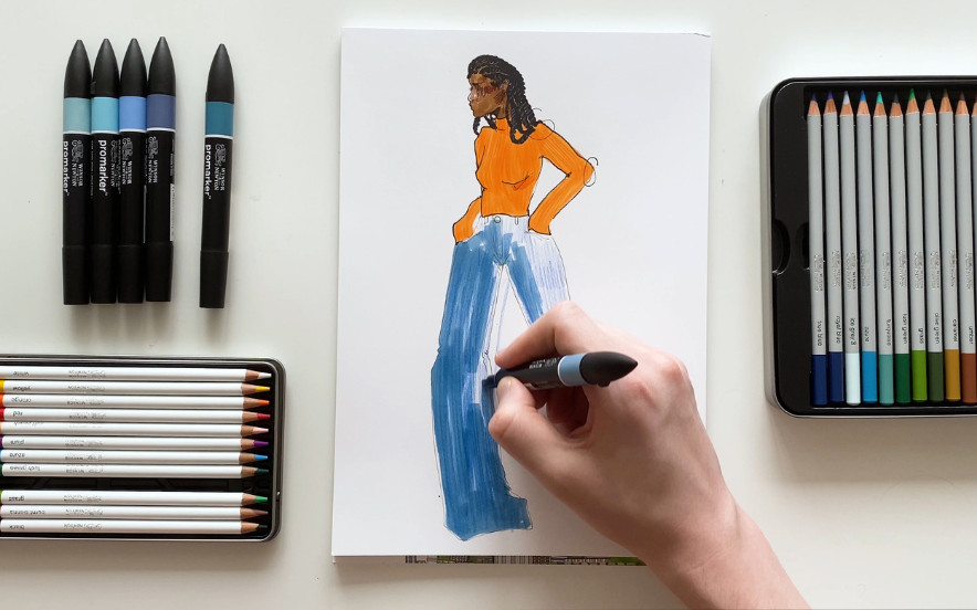 How to draw jeans Winsor & Newton