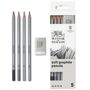 Studio Collection Graphite Pencil Soft x5 With Eraser Blister Set