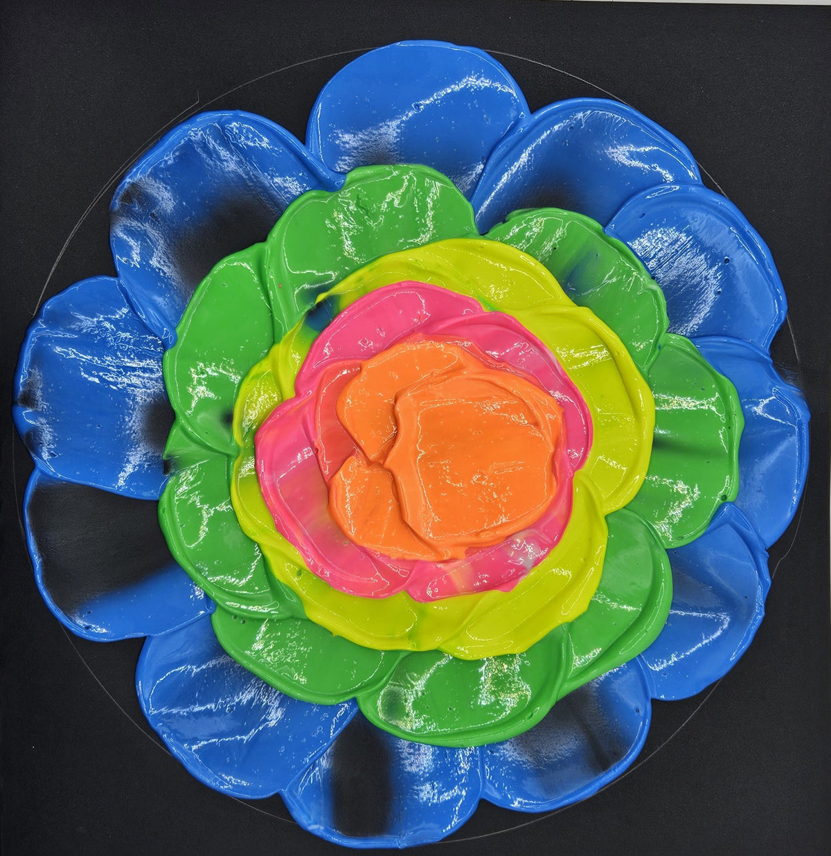How to create a 3D flower using Galeria Acrylic fluorescent colours ...